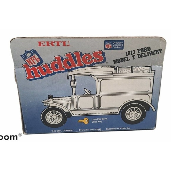 Ertl 1913 Model T Delivery Van Atlanta Falcons Huddles NFL Die Cast Metal Bank - Picture 3 of 3